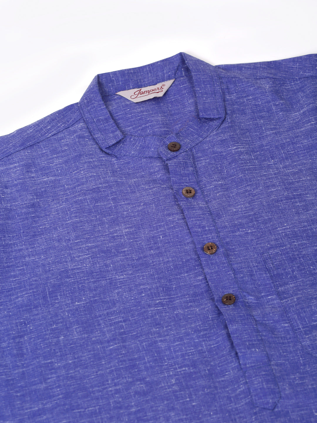 Jompers Men's Cotton Solid Kurta - Blue - Distacart