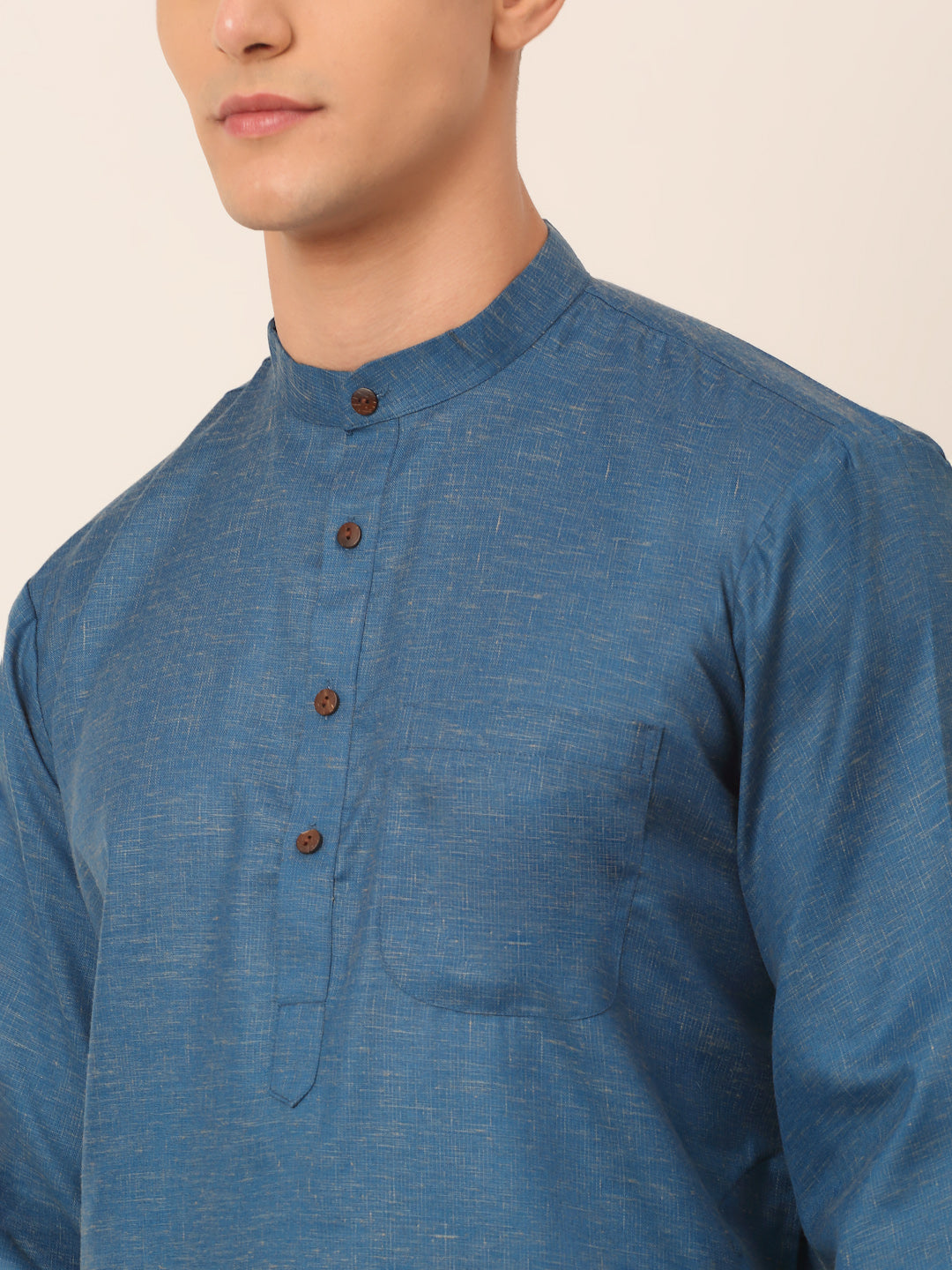 Jompers Men's Cotton Solid Kurta - Peacock - Distacart