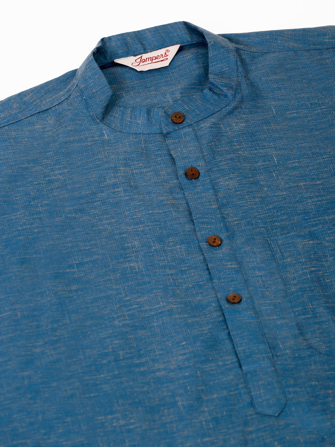 Jompers Men's Cotton Solid Kurta - Peacock - Distacart