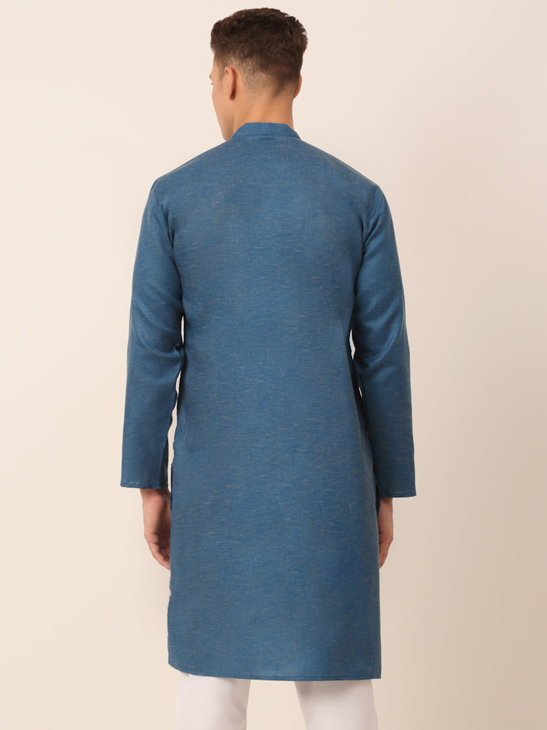 Jompers Men's Cotton Solid Kurta - Peacock - Distacart