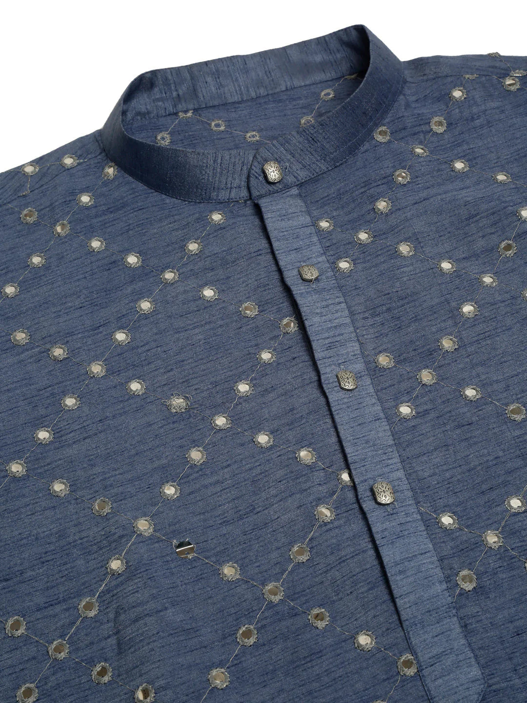 Jompers Men's Grey Mirror Work Kurta Only - Distacart