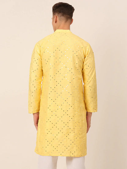 Jompers Men's Lemon Mirror Work Kurta Only - Distacart