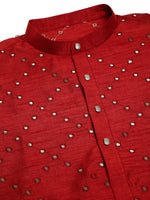 Thumbnail for Jompers Men's Maroon Mirror Work Kurta Only - Distacart
