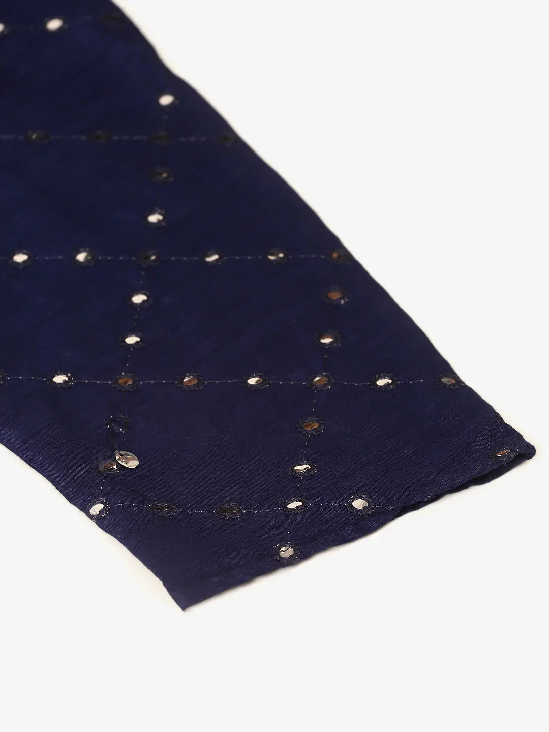 Jompers Men's Navy Blue Mirror Work Kurta Only - Distacart