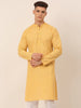 Jompers Men's Pure Cottom Embroidered Kurta Only - Beige - Distacart