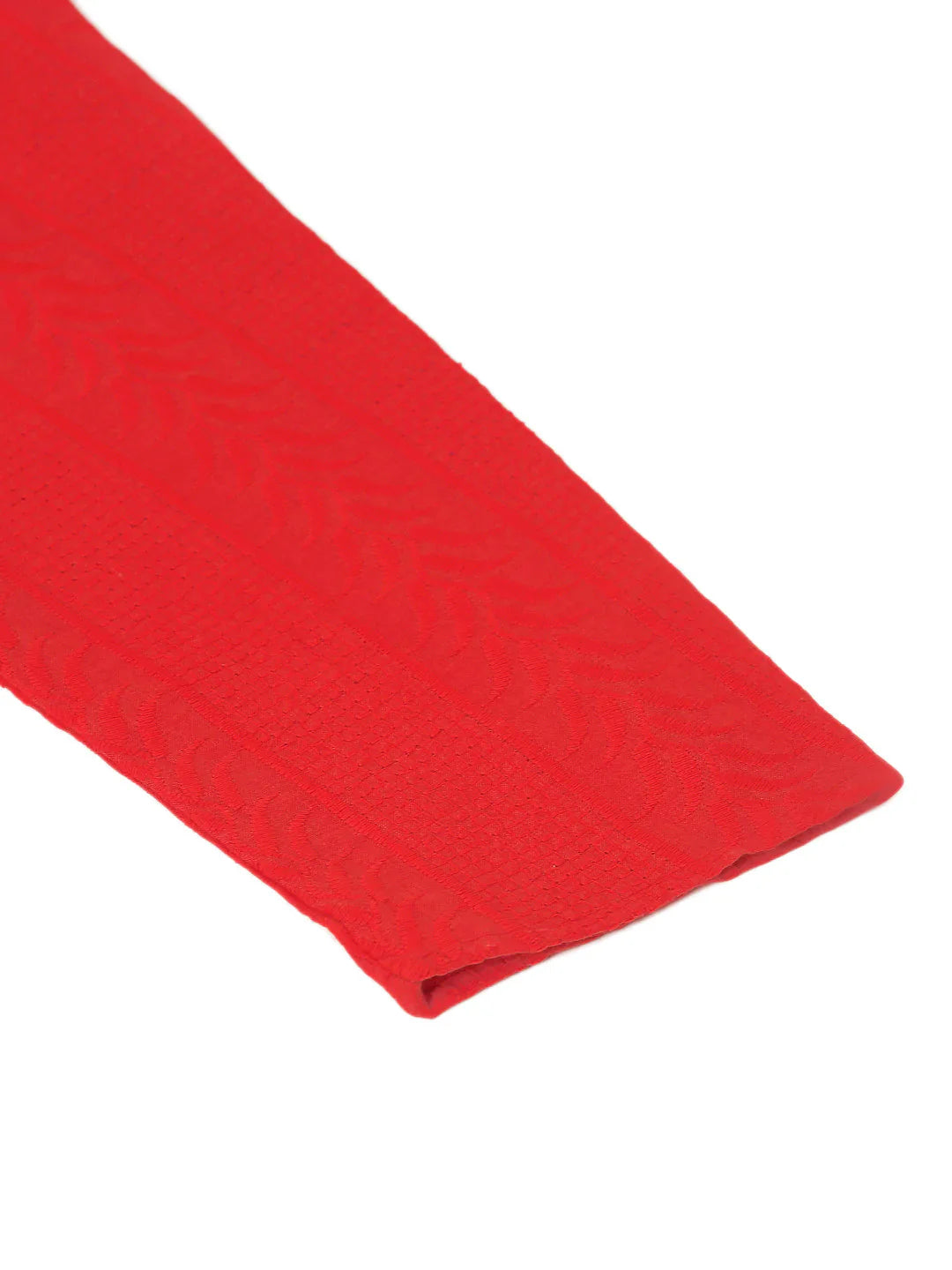 Jompers Men's Pure Cottom Embroidered Kurta Only - Red - Distacart