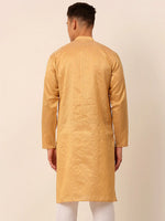 Thumbnail for Jompers Men's Silk Blend Sequence Embroidered Kurta Only - Beige - Distacart