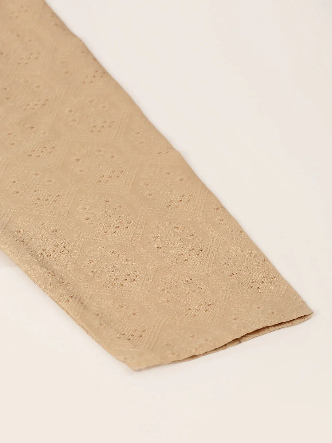 Jompers Men's Silk Blend Collar Embroidered Kurta only - Beige - Distacart