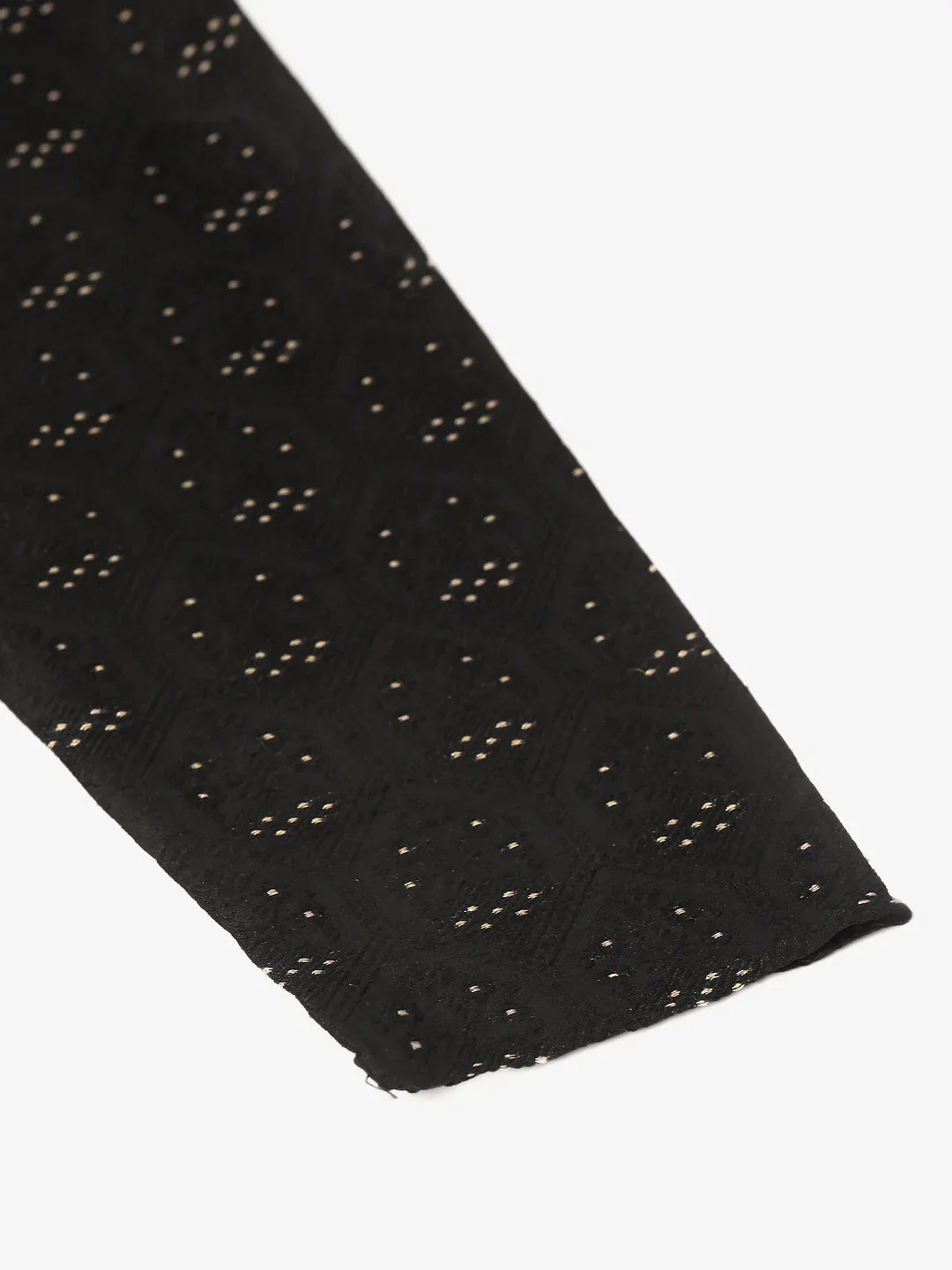 Jompers Men's Silk Blend Collar Embroidered Kurta only - Black - Distacart
