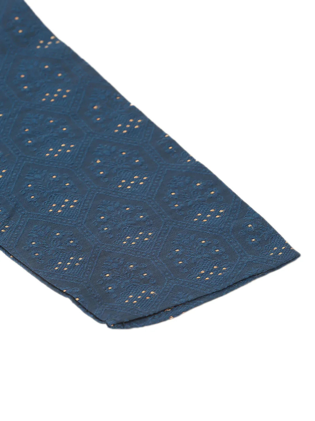 Jompers Men's Silk Blend Collar Embroidered Kurta only - Peacock - Distacart