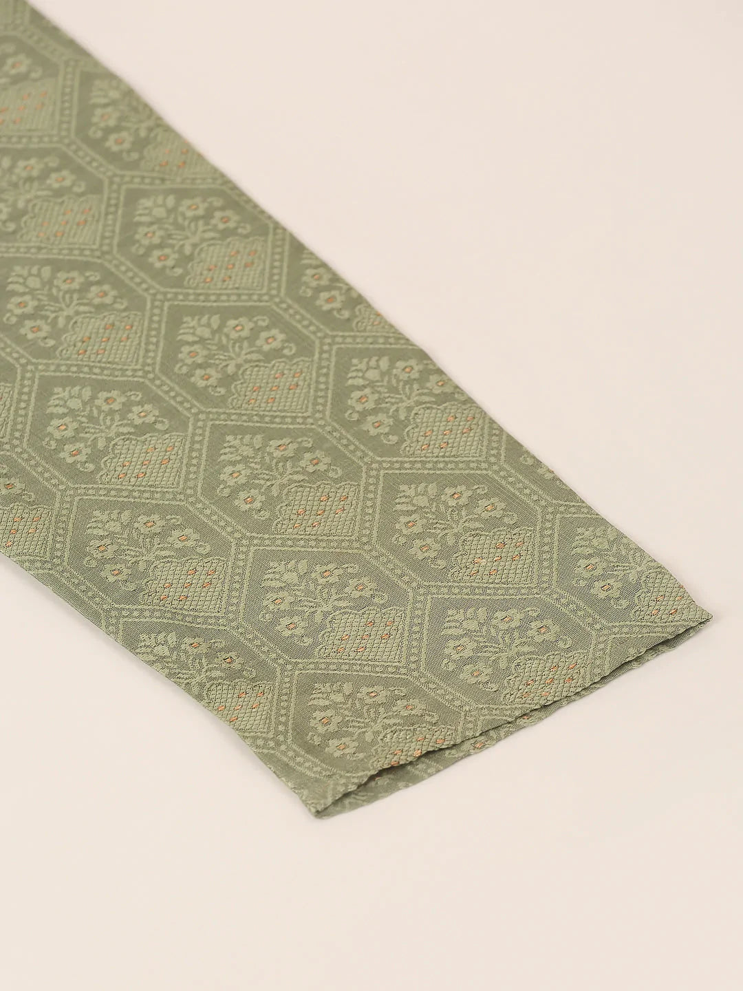 Jompers Men's Silk Blend Collar Embroidered Kurta only - Pista - Distacart