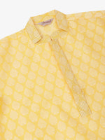Thumbnail for Jompers Men's Silk Blend Collar Embroidered Kurta only - Golden - Distacart