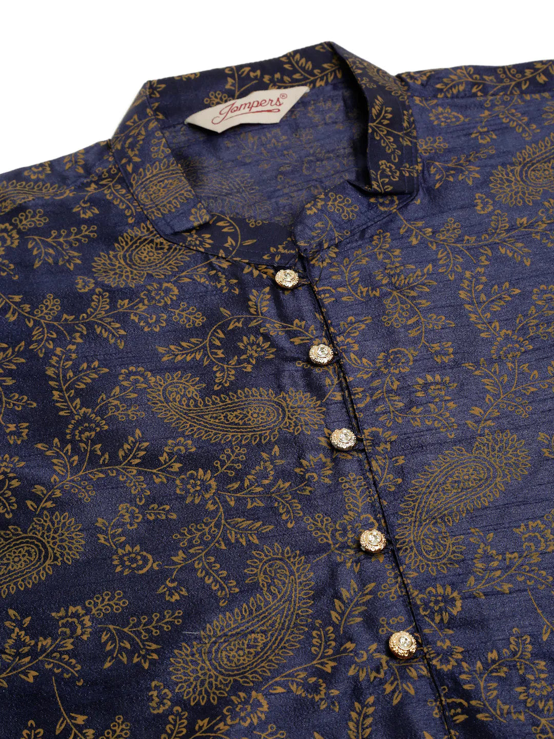 Jompers Men's Navy Blue Paisley Printed Kurta Only - Distacart