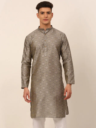 Jompers Men's Grey Floral Printed Kurta Only - Distacart