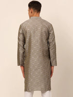 Thumbnail for Jompers Men's Grey Floral Printed Kurta Only - Distacart