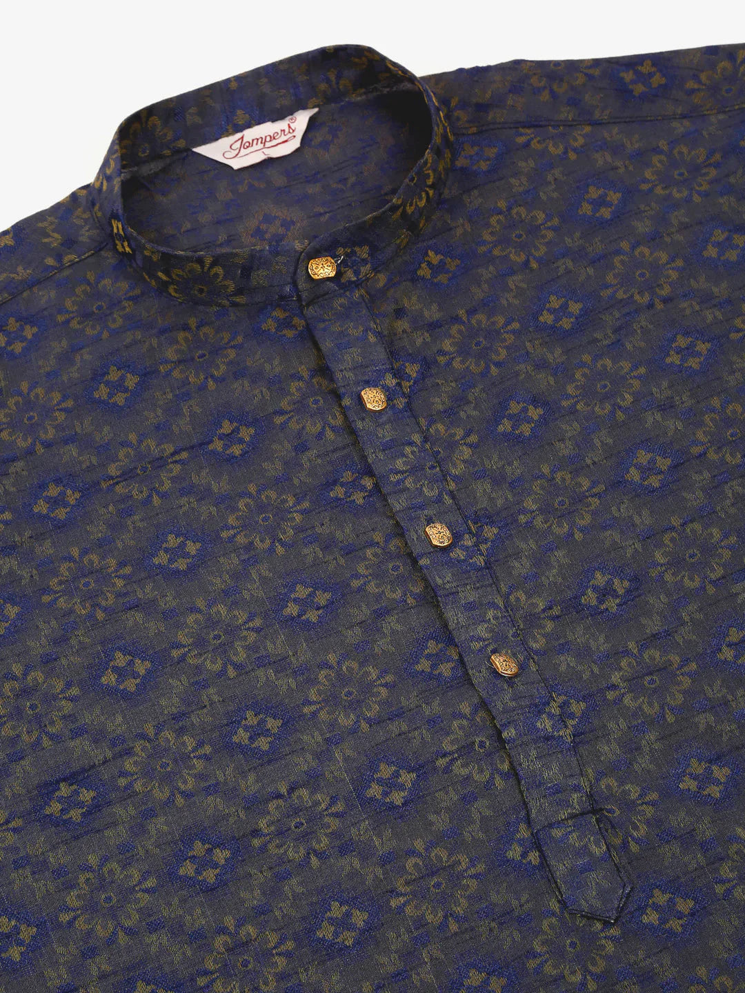 Jompers Men's Navy Blue Floral Printed Kurta Only - Distacart