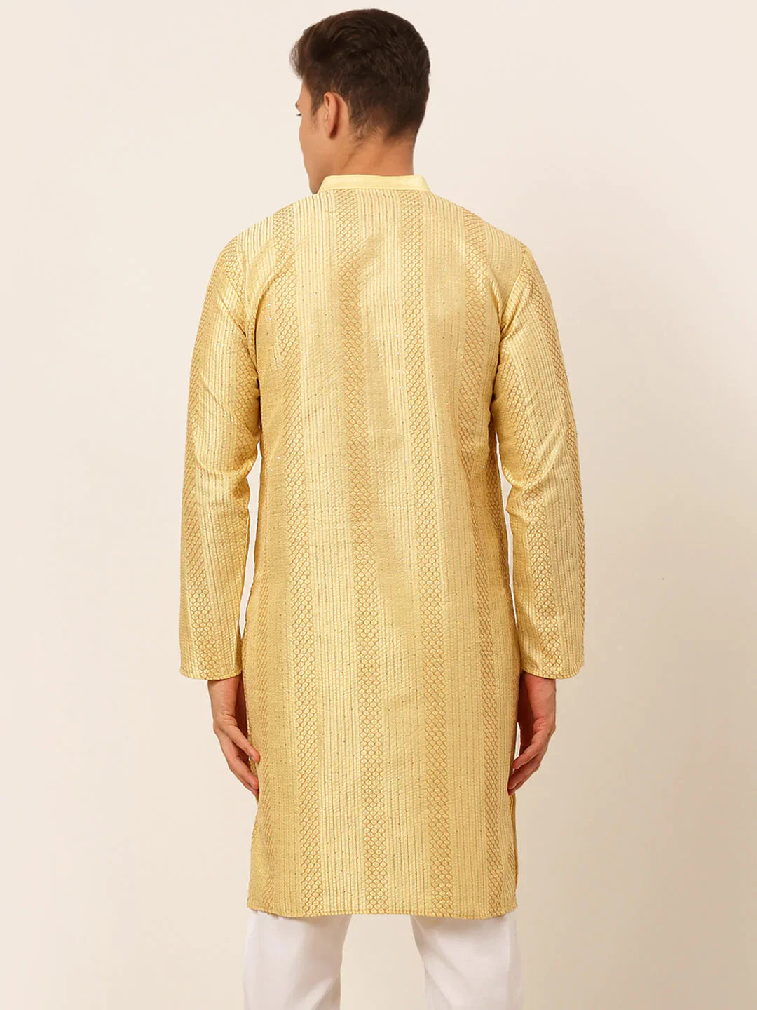 Jompers Men's Golden Embroiderd Kurta Only - Distacart