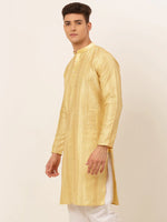 Thumbnail for Jompers Men's Golden Embroiderd Kurta Only - Distacart