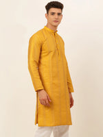 Thumbnail for Jompers Men's Mustard Embroiderd Kurta Only - Distacart