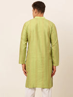 Thumbnail for Jompers Men's Pista Green Embroiderd Kurta Only - Distacart