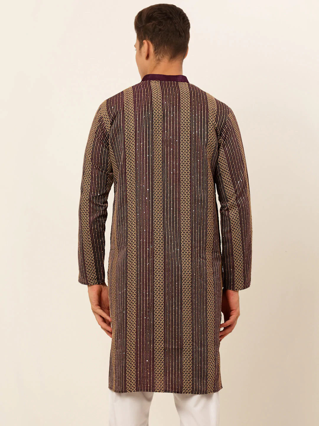 Jompers Men's Purple Embroiderd Kurta Only - Distacart