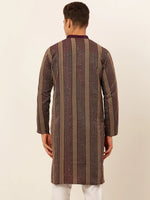 Thumbnail for Jompers Men's Purple Embroiderd Kurta Only - Distacart