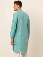 Thumbnail for Jompers Men's Sky Blue Embroiderd Kurta Only - Distacart