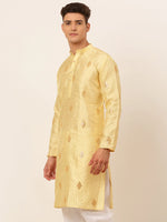 Thumbnail for Jompers Men's Golden Embroidered Sequinned Kurta Only - Distacart