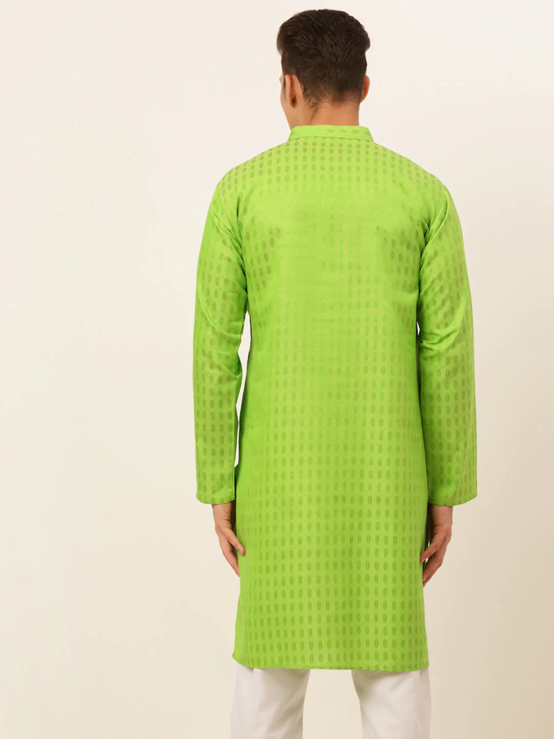 Jompers Men's Green Woven Design Kurta Only - Distacart