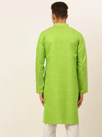 Thumbnail for Jompers Men's Green Woven Design Kurta Only - Distacart