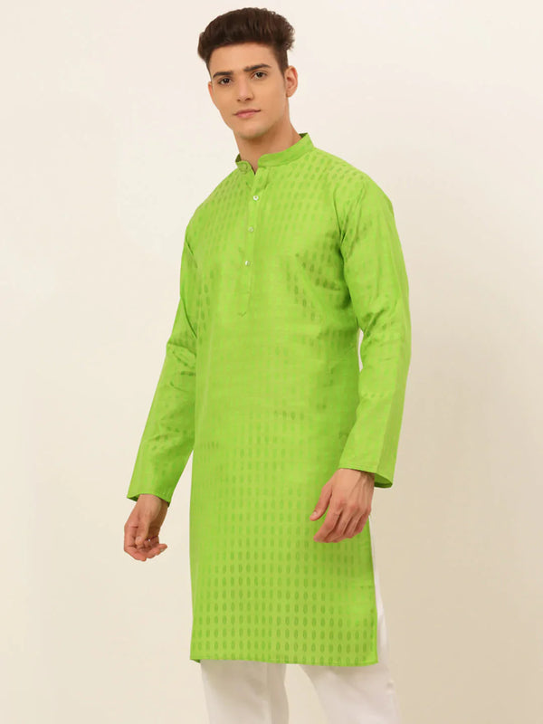 Jompers Men's Green Woven Design Kurta Only - Distacart