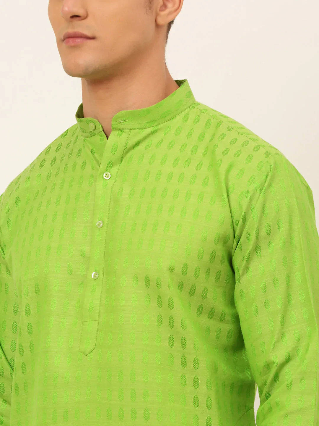 Jompers Men's Green Woven Design Kurta Only - Distacart