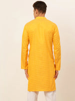 Thumbnail for Jompers Men's Mustard Woven Design Kurta Only - Distacart
