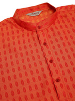 Thumbnail for Jompers Men's Red Woven Design Kurta Only - Distacart