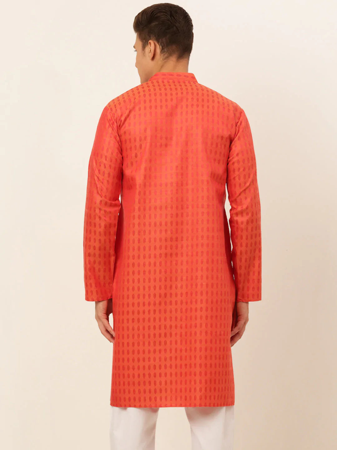 Jompers Men's Red Woven Design Kurta Only - Distacart