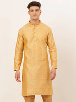 Thumbnail for Jompers Men's Golden Embroidered Kurta Only - Distacart