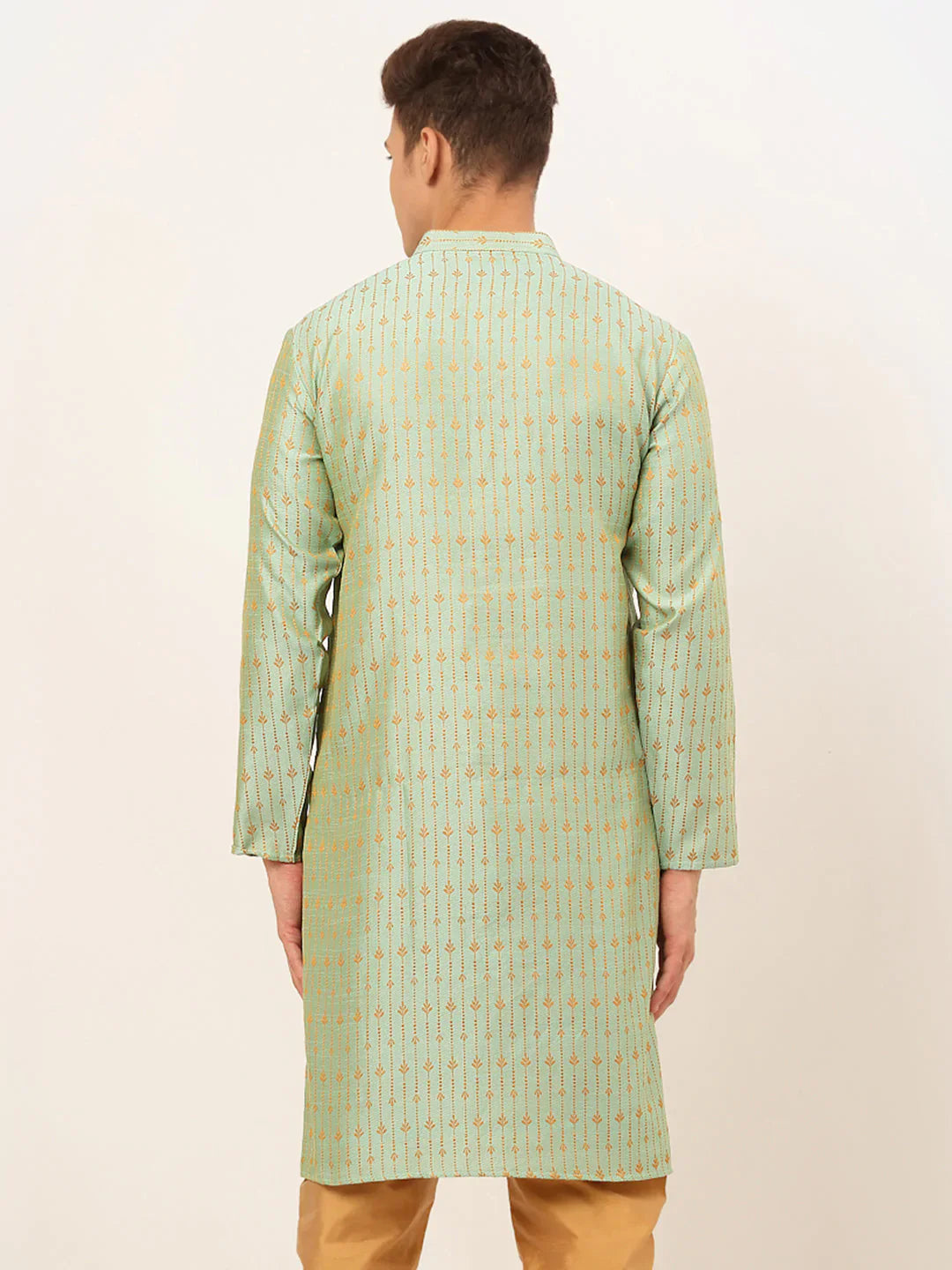 Jompers Men's Lime Green Embroidered Kurta Only - Distacart