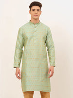 Thumbnail for Jompers Men's Lime Green Embroidered Kurta Only - Distacart