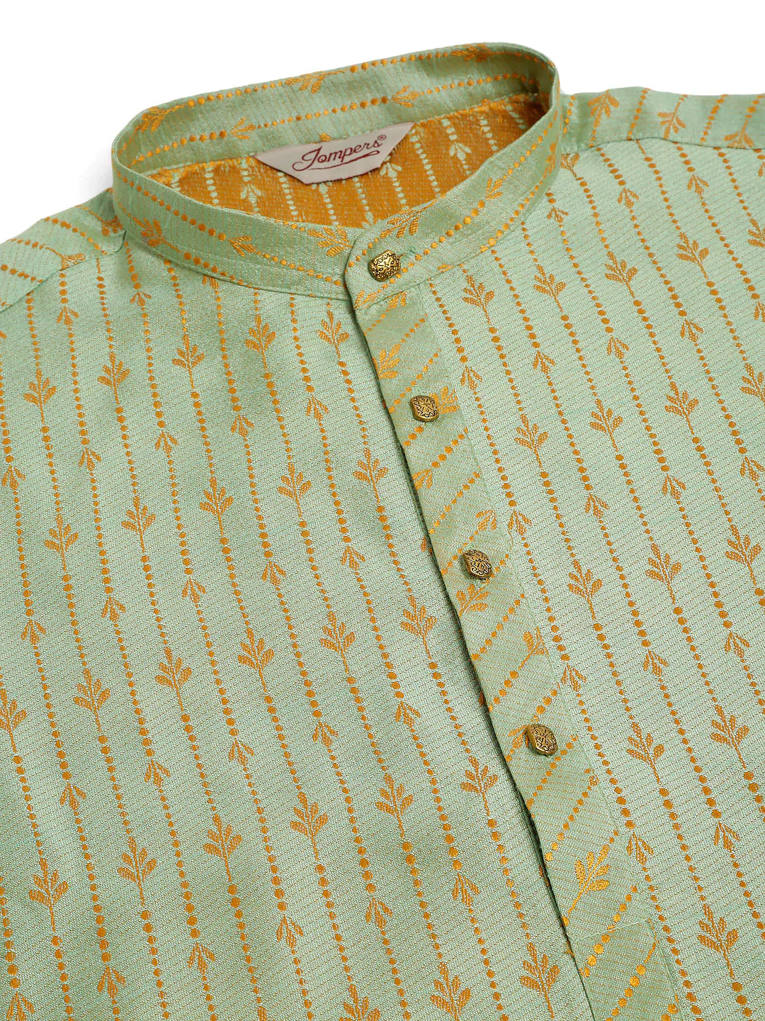 Jompers Men's Lime Green Embroidered Kurta Only - Distacart