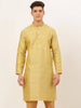 Jompers Men's Yellow Embroidered Kurta Only - Distacart