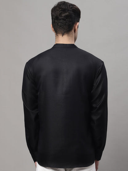 Jompers Men's Black Solid Short Kurta - Distacart