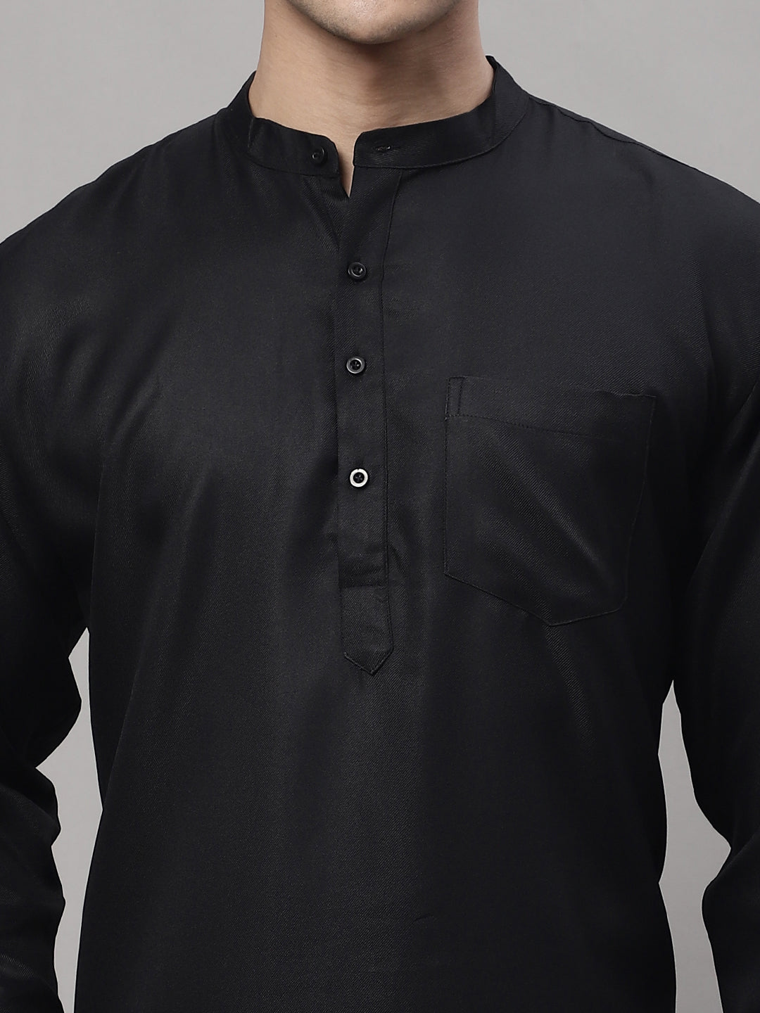 Jompers Men's Black Solid Short Kurta - Distacart