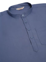 Thumbnail for Jompers Men's Blue Solid Cotton Short Kurta - Distacart