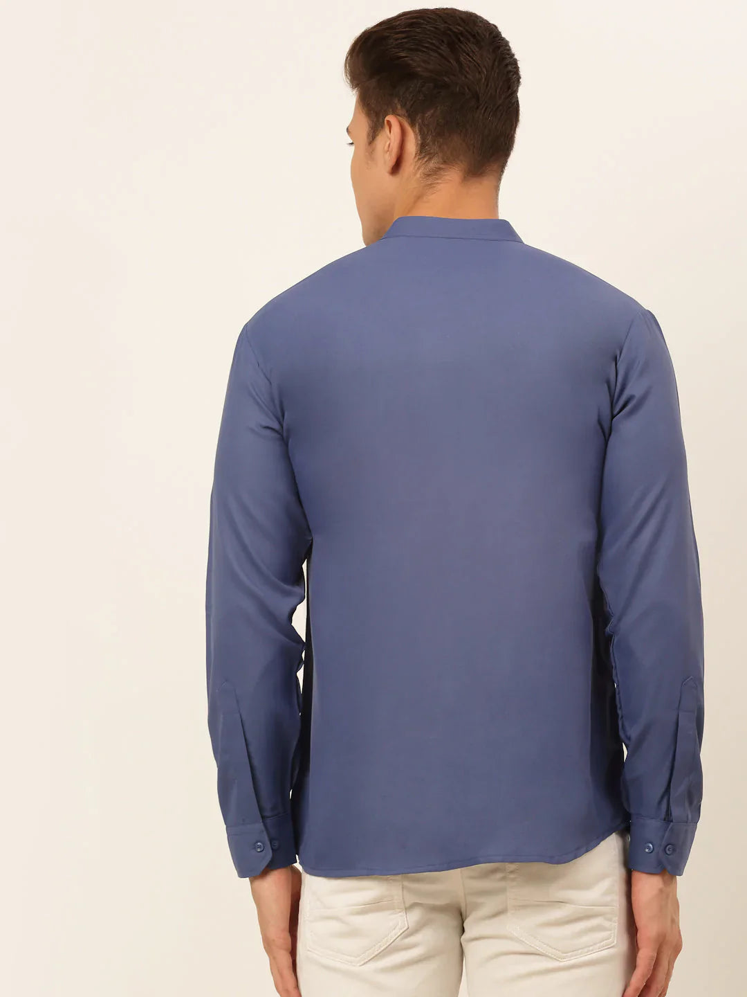 Jompers Men's Blue Solid Cotton Short Kurta - Distacart