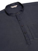 Thumbnail for Jompers Men's Navy-Blue Solid Cotton Short Kurta - Navy Blue - Distacart