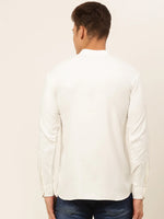 Thumbnail for Jompers Men's White Solid Cotton Short Kurta - White - Distacart