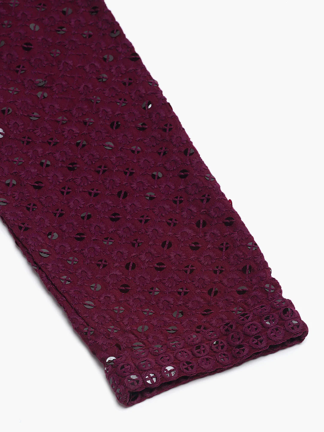 Jompers Men's Purple Chikankari Embroidered and Sequence Kurta Only - Distacart