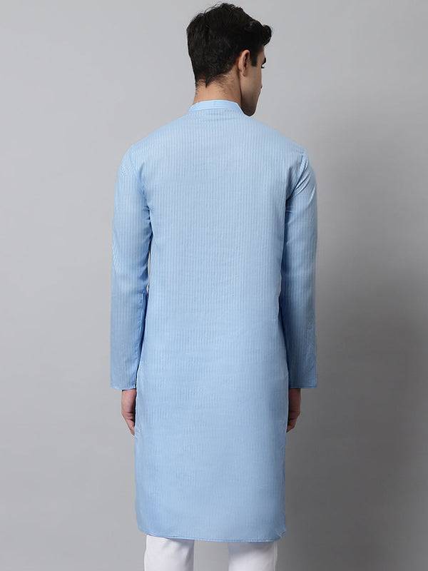 Jompers Men's Light blue Cotton Striped Kurta - Distacart