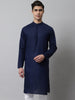 Jompers Men's Navy Blue Cotton Striped Kurta - Distacart