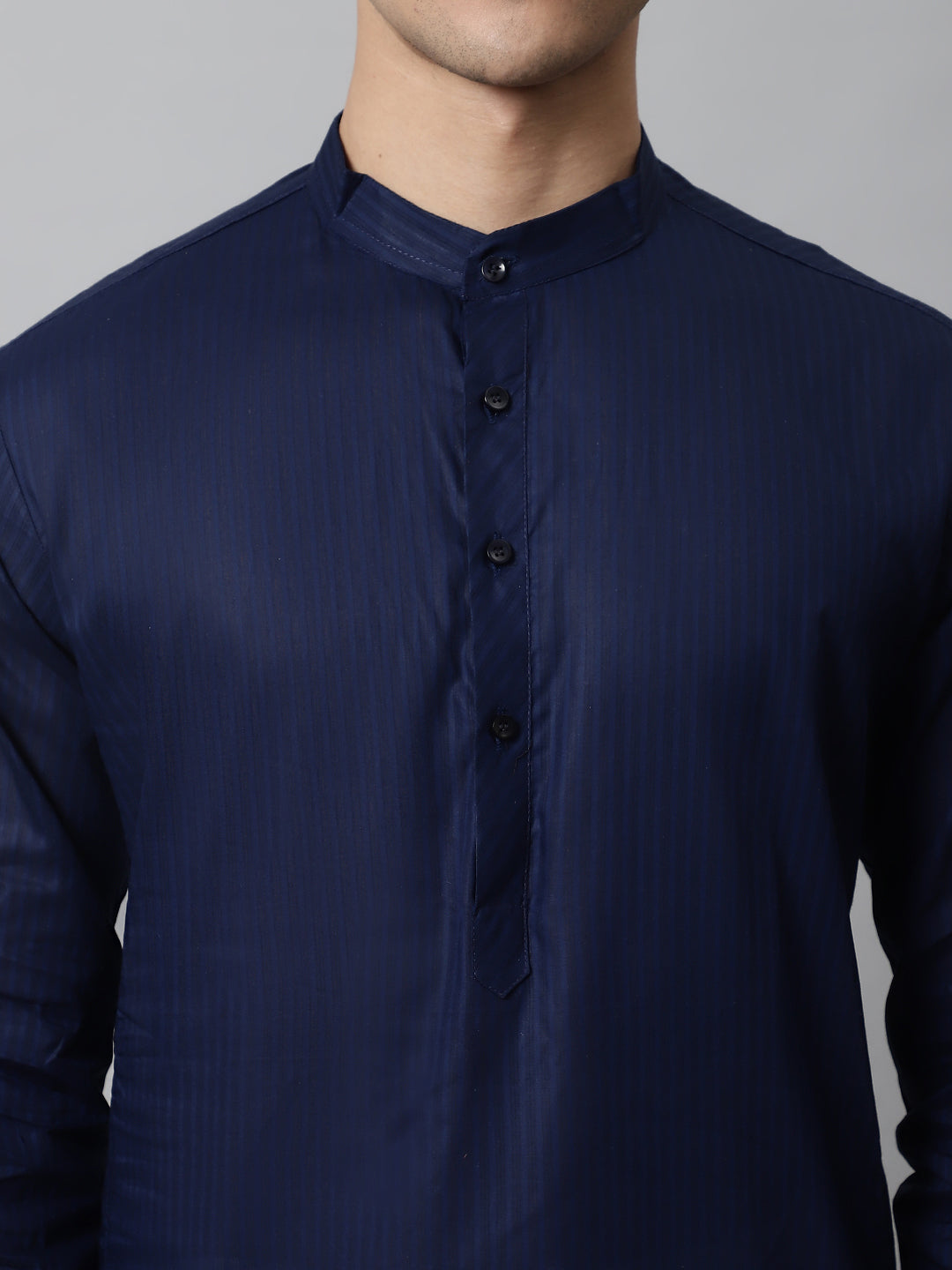 Jompers Men's Navy Blue Cotton Striped Kurta - Distacart